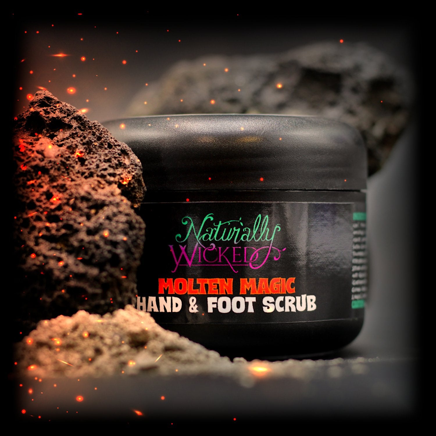 Naturally Wicked Exfoliating Molten Magic Hand & Foot Scrub Surrounded By Grey Volcanic Ash - Step 1