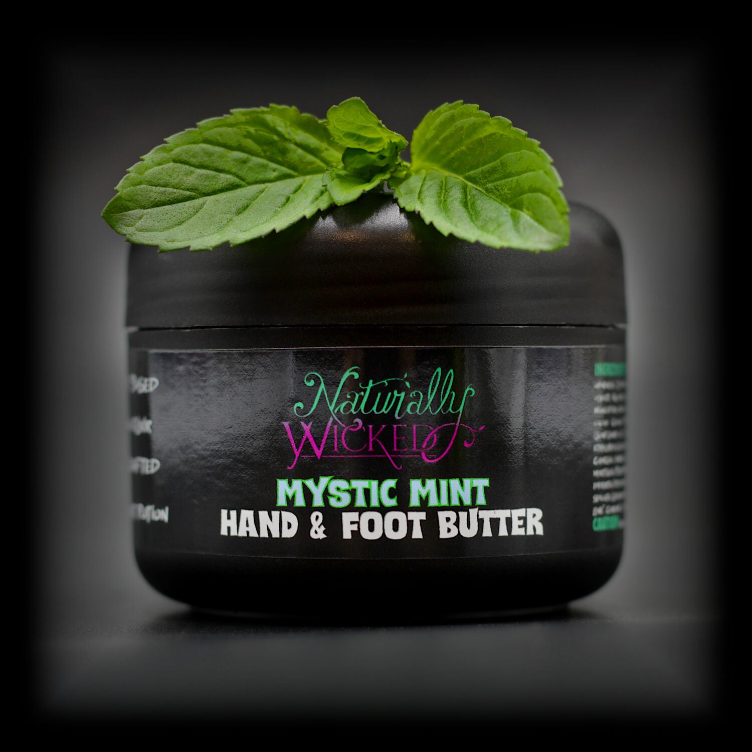 Naturally Wicked Soft Mint Hand & Foot Butter Amongst Hydrating Green Mint Leaves - Step 3